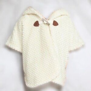 Old Navy Hooded Cape Soft Cozy Poncho Short Sleeve Cream Ivory Size Girl 3T